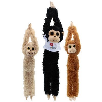 24" Natural Hanging Monkey Assortment with shirt and full color imprint