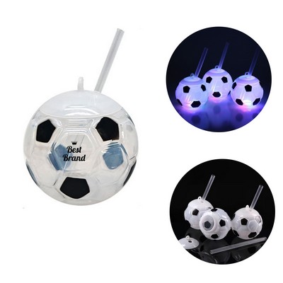 Soccer Light-Up Cup w/ Straw And Lid