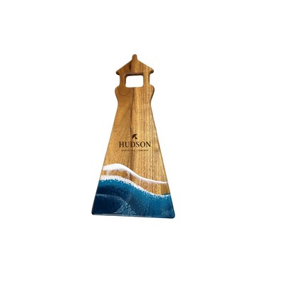 Lighthouse Shaped Acacia Cheese Board - Ocean Vibes