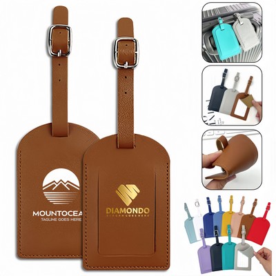 Business Vegan PU Leather Luggage Tags