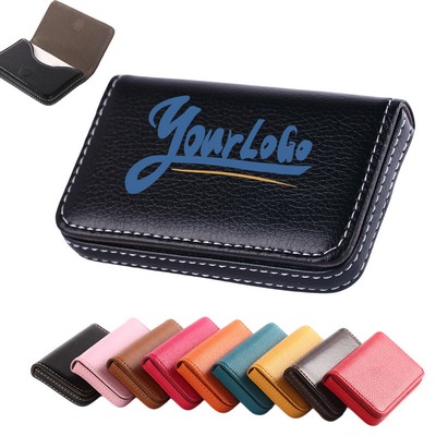 Magnetic PU Leather Business Card Case