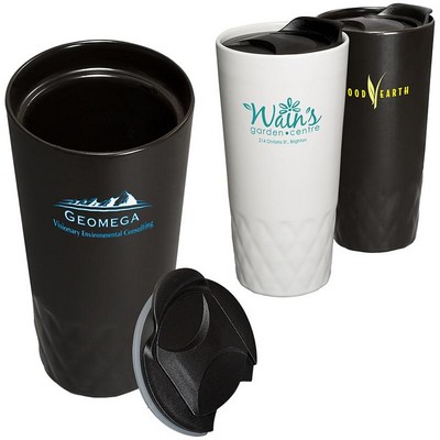 14 oz. Double-Wall Ceramic Textured Tumbler