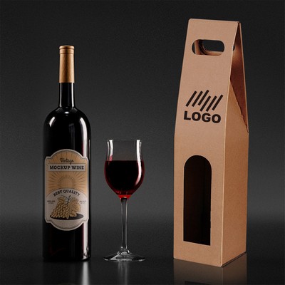 Thickened Corrugated Single Bottle Kraft Paper Wine Box