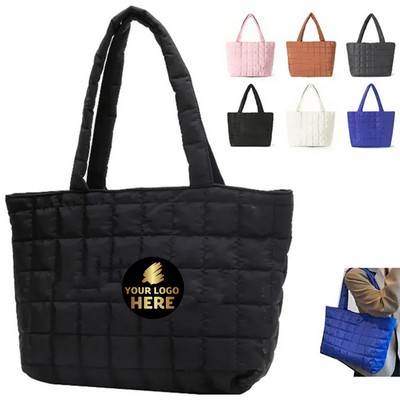 Quilted Puffer Tote Bag
