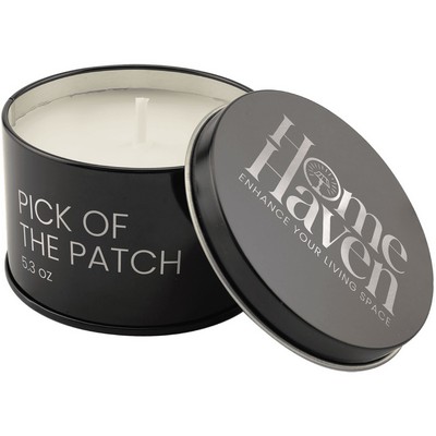 5.3 oz. Pick of the Patch Candle in a Black Metal Tin