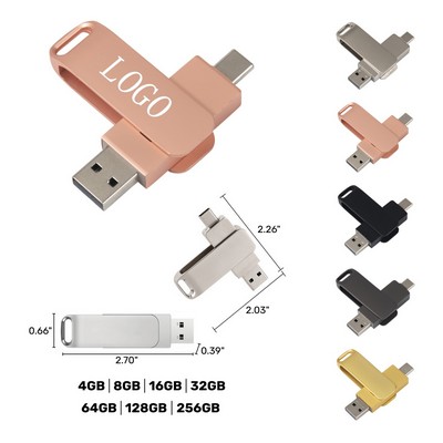 Sleek Metal Dual USB Flash Drive