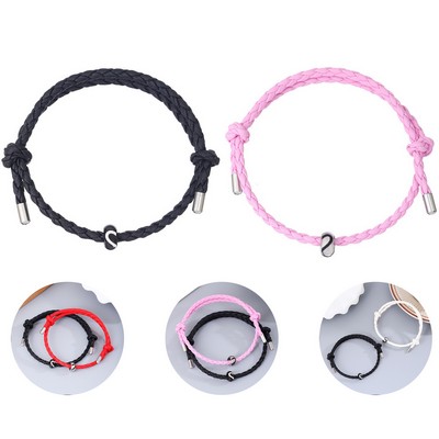Couple's Woven Leather Bracelet