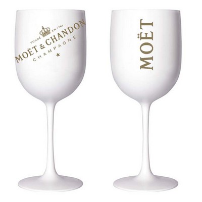 16oz White Semmed Plastic Wine Glasses