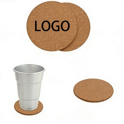Round Natural Absorbent Cork Coaster Set