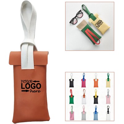 Soft Leather Eyeglass Pouch Storage Bags