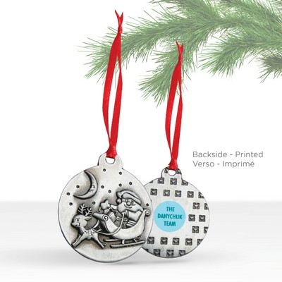1 5/8" Classic Santa & Sleigh Ornament
