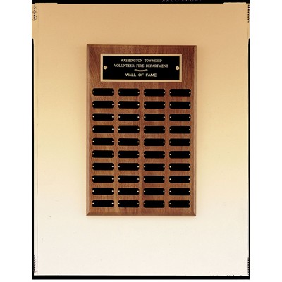 Perpetual Series Walnut Plaque w/ 40 Individual Plates (13"x20")