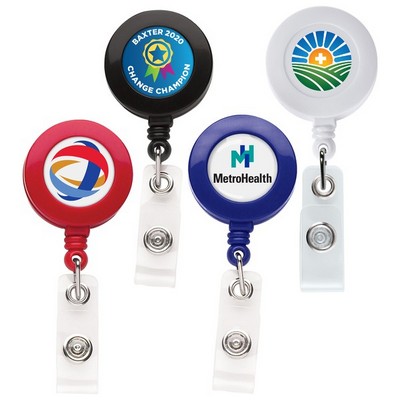 "Good" Round Retractable Badge Reel