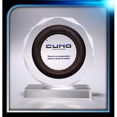 Executive Series Faceted Edge Award w/Base (6" Diameter)
