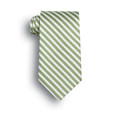 Lime Green/White Saville Stripe Polyester Tie