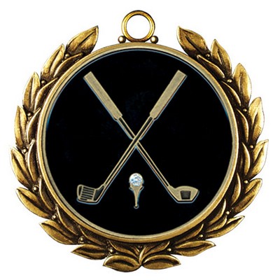 Regency Stock Medal w/ Wreath (Golf General) 2 3/4"