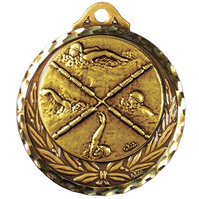 Stock Diamond Struck Medal (Swimming Female) 2 3/4"