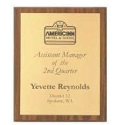 Walnut Finish Recognition Plaque w/Aluminum Plate (10 1/2"x13")