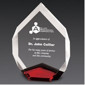 Red Marquis Tear Drop Acrylic Award - 6" x 8" x 3/4"