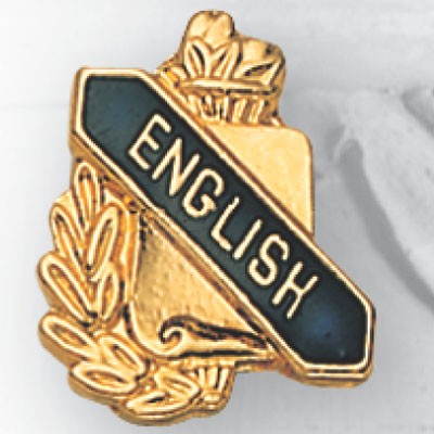 Enameled & Epoxy Domed Scholastic English Award Pin