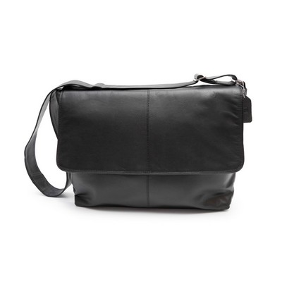 Ashlin® Designer Fredrick Midnight Black Classic Messenger Briefcase