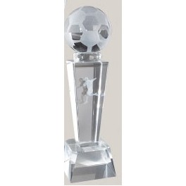 Sport Crystal Award w/Soccer Ball