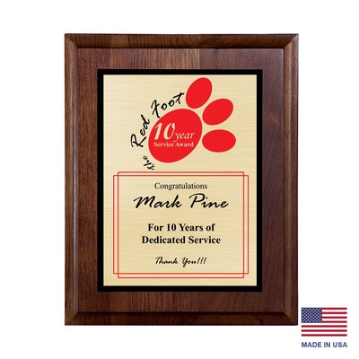 Nantucket Gold-Tone Walnut Plaque 9x12