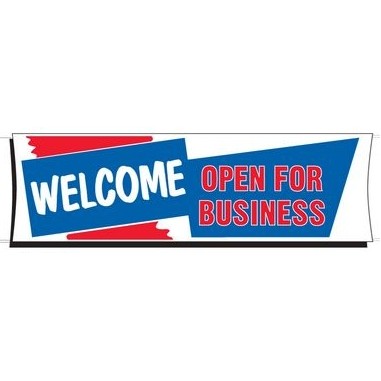 Heavy-Duty Giant Scrim Banner (Welcome Open For Business) (3' x 10')