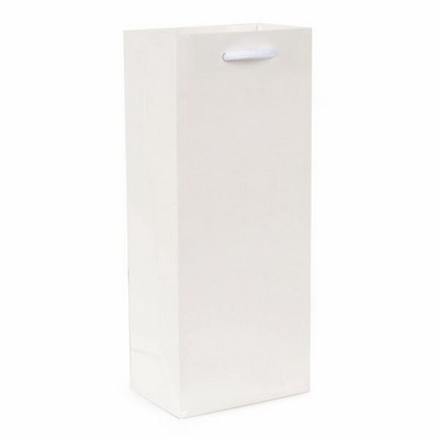 ECO White Kraft Wine Tote Bag (5.5"x3.5"x13")