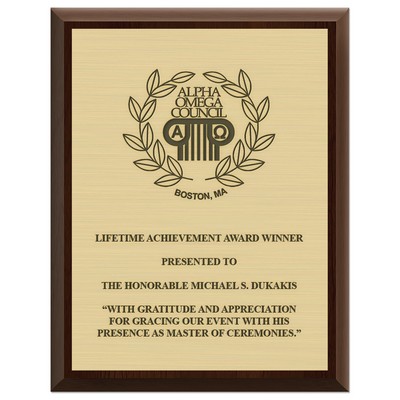 Cherry Finish Plaque w/ Engraved Plate (7"x9")