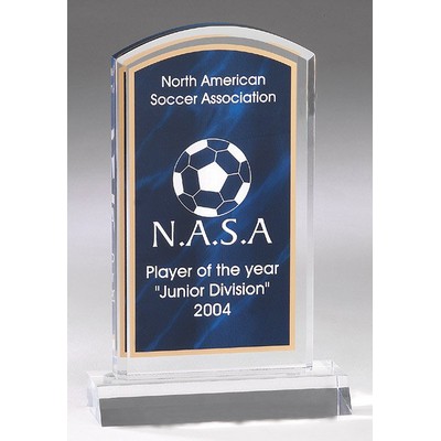 Clear Edge Marble Trophy, Blue, Small (5"x7-3/4")