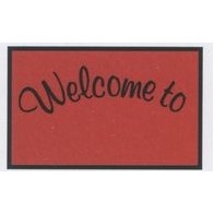 Olefin Standard Design Indoor/Outdoor Carpet (Welcome To) (Slant) (3'x10')