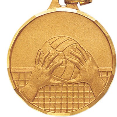 1 1/4" E Series Die Struck Medal w/Volleyball Net & Hands