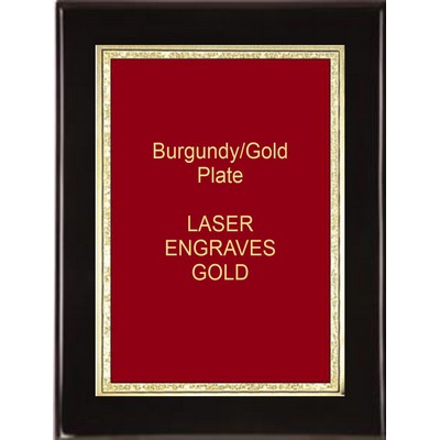 Black 6-1/4" x 8-1/4" Free Standing Plaque - With 5" x 7" Red/Gold Florentine Plate