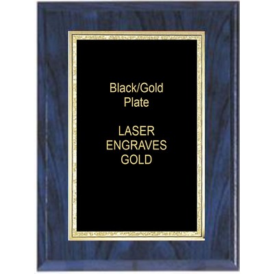 Blue Woodgrain Plaque - 8" x 10" W/ a 6" x 8" Florentine Plate