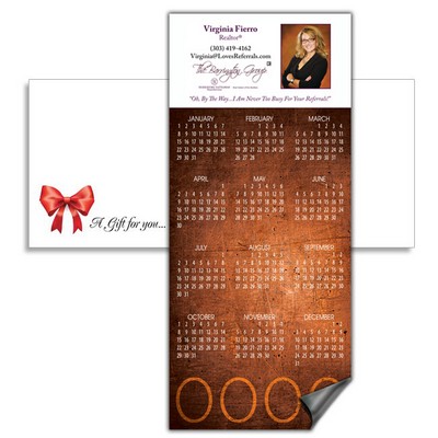 Magnetic Calendar with Envelope - Tangerine