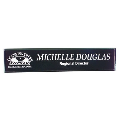 Name Plate Wedges - Black Acrylic - 2" x 10"
