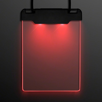 Red Space Glow Light Badge Necklace