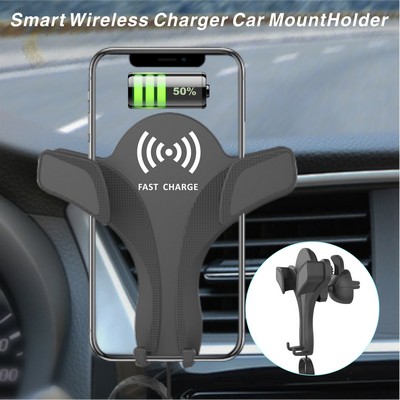 Auto Clamping Wireless Car Charger Mount Smart Wireless Car Mounted Charger