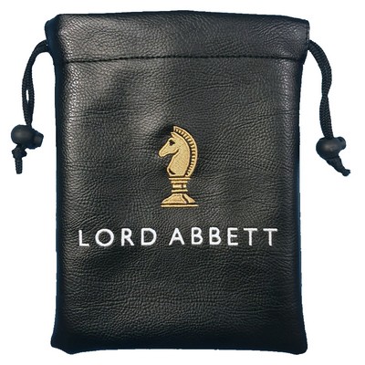 Genuine Leather Drawstring Valuables Pouch