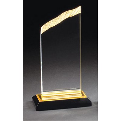 Impress Reflections Chisel Top Acrylic Award, Gold, Small (3-1/2"x7")