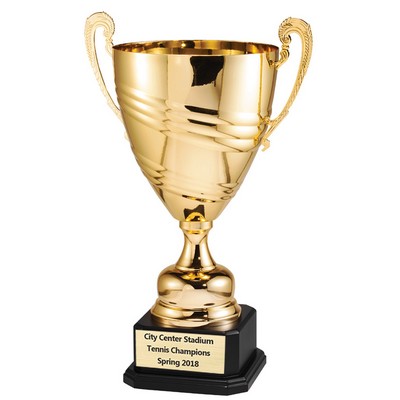 24 ½" Bright Polished Gold Metal Italian Trophy Cup