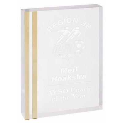 Rectangle Acrylic Award with Gold Edge (5" x 7")
