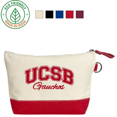 Premium Canvas Zipper Pouch Cosmetic Accessory Travel Promo Gift 16 oz Eco Friendly Red (11x7x3)