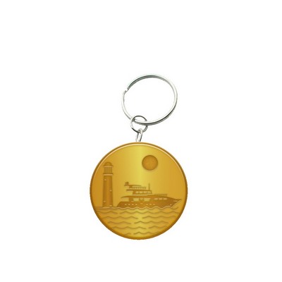 Customized Solid Iron Keychain with Shiny Gold Plating