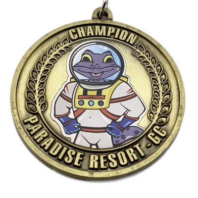 3" Zinc Alloy Medals with Durable Lanyard