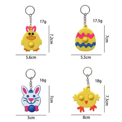 Simple Easter Silicone Sensory Fidget/Stress Toy Keychain