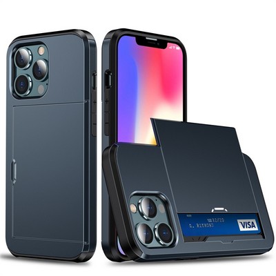 Armor design iphone 11 12 13 card slot phone case cover