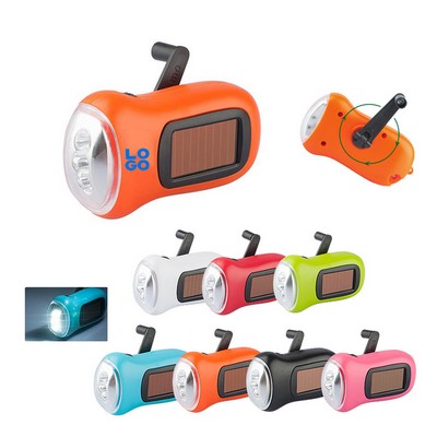 Solar Hand Crank Generator Flashlight