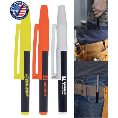 Certified USA Made - RevMark - Bright Series Fine Point Permanent Marker with Belt Clip